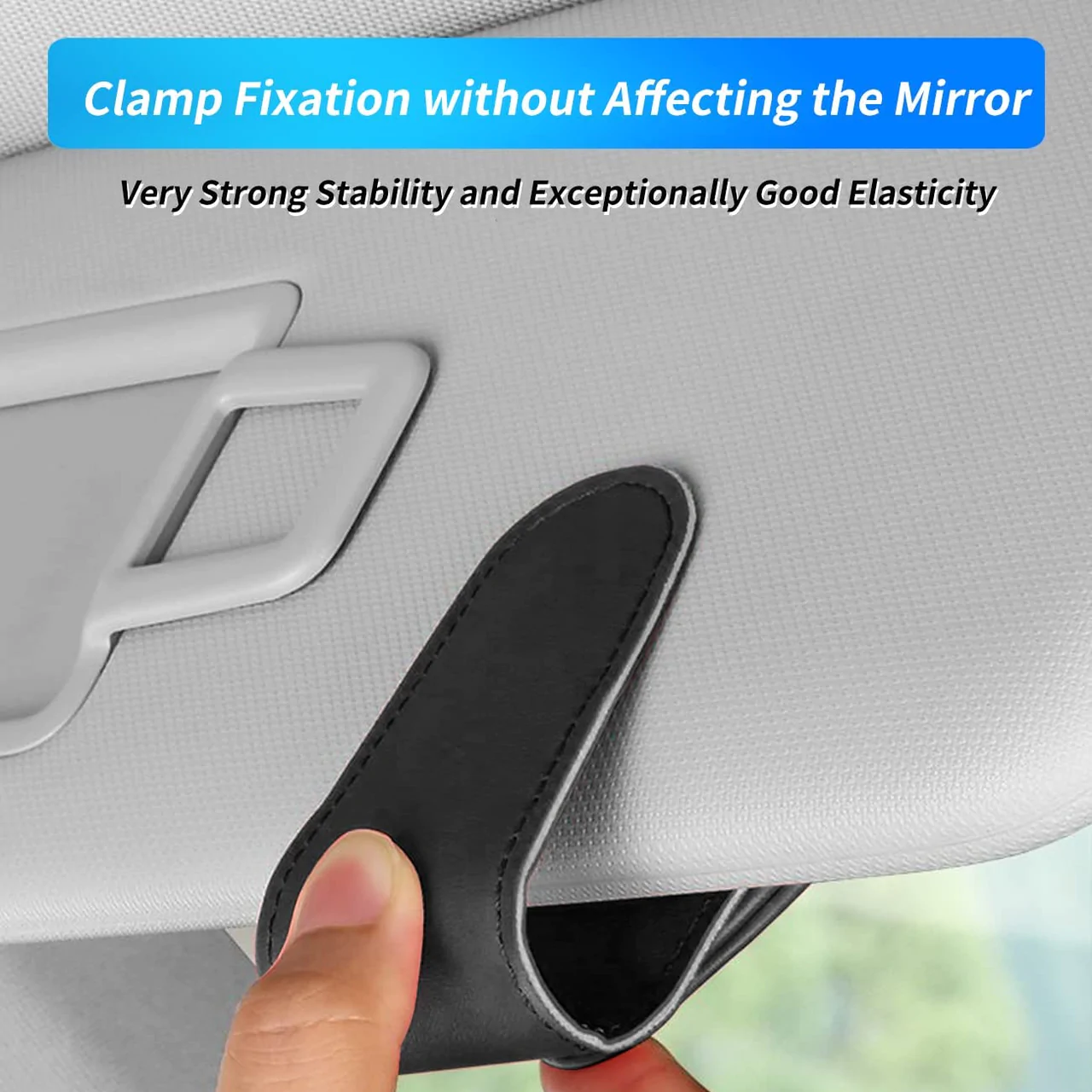 Custom Logo Sunglasses Holder for Car Visor Clips,  Leather Magnet Adsorption Visor Accessories Car Organizer for Storing Glasses Tickets Eyeglasses Hanger