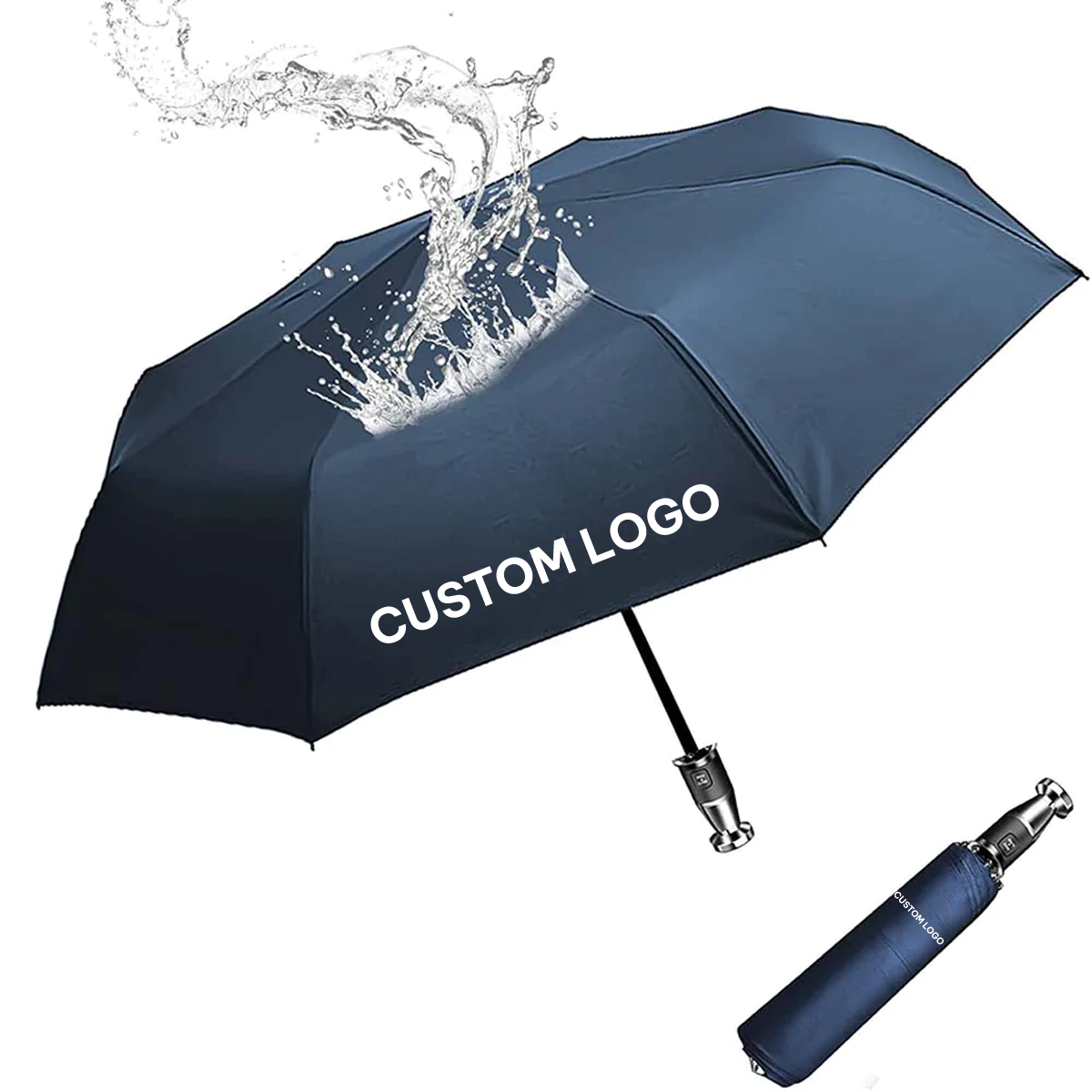 Custom Logo Umbrella, 2023 Update Version 10 Ribs Umbrella Windproof Automatic Folding Umbrella, Rain and Sun Protection