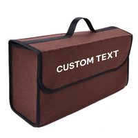 Thumbnail for Custom Text For Soft Felt Car Bag Organizer, Compatible with All Cars, Folding Car Storage Box Non Slip Fireproof Car Trunk Organizer HA12990