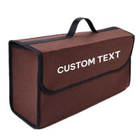 Thumbnail for Custom Text For Soft Felt Car Bag Organizer, Compatible with All Cars, Folding Car Storage Box Non Slip Fireproof Car Trunk Organizer AR12990
