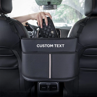 Thumbnail for Custom Text For Car Purse Holder for Car Handbag Holder Between Seats Premium PU Leather, Compatible with All Cars, Auto Driver Or Passenger Accessories Organizer, Hanging Car Purse Storage Pocket Back Seat Pet Barrier SU11991