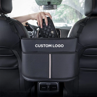 Thumbnail for Custom Logo Car Purse Holder for Car, Handbag Holder Between Seats Premium PU Leather, Auto Driver Or Passenger Accessories Organizer, Hanging Car Purse Storage Pocket Back Seat Pet Barrier