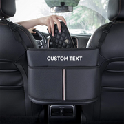 Custom Text For Car Purse Holder for Car Handbag Holder Between Seats Premium PU Leather, Compatible with All Cars, Auto Driver Or Passenger Accessories Organizer, Hanging Car Purse Storage Pocket Back Seat Pet Barrier HY11991