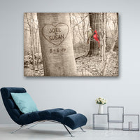 Thumbnail for Personalized Canvas Print Wall Art Cardinal Love Tree - Matte Canvas