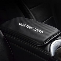 Thumbnail for Custom Logo Center Console Pad, Carbon Fiber PU Leather Auto Armrest Cover Protector, Waterproof Car Armrest Seat Box Cover