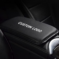 Thumbnail for Custom Logo Center Console Pad,Carbon Fiber PU Leather Auto Armrest Cover Protector, Waterproof Car Armrest Seat Box Cover