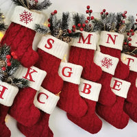 Thumbnail for Personalized Custom Socks Snowflake and Letter Knitted Christmas Socks Home Decor and Xmas Tree Ornament Perfect for Navidad and Natal 2024 Gifts
