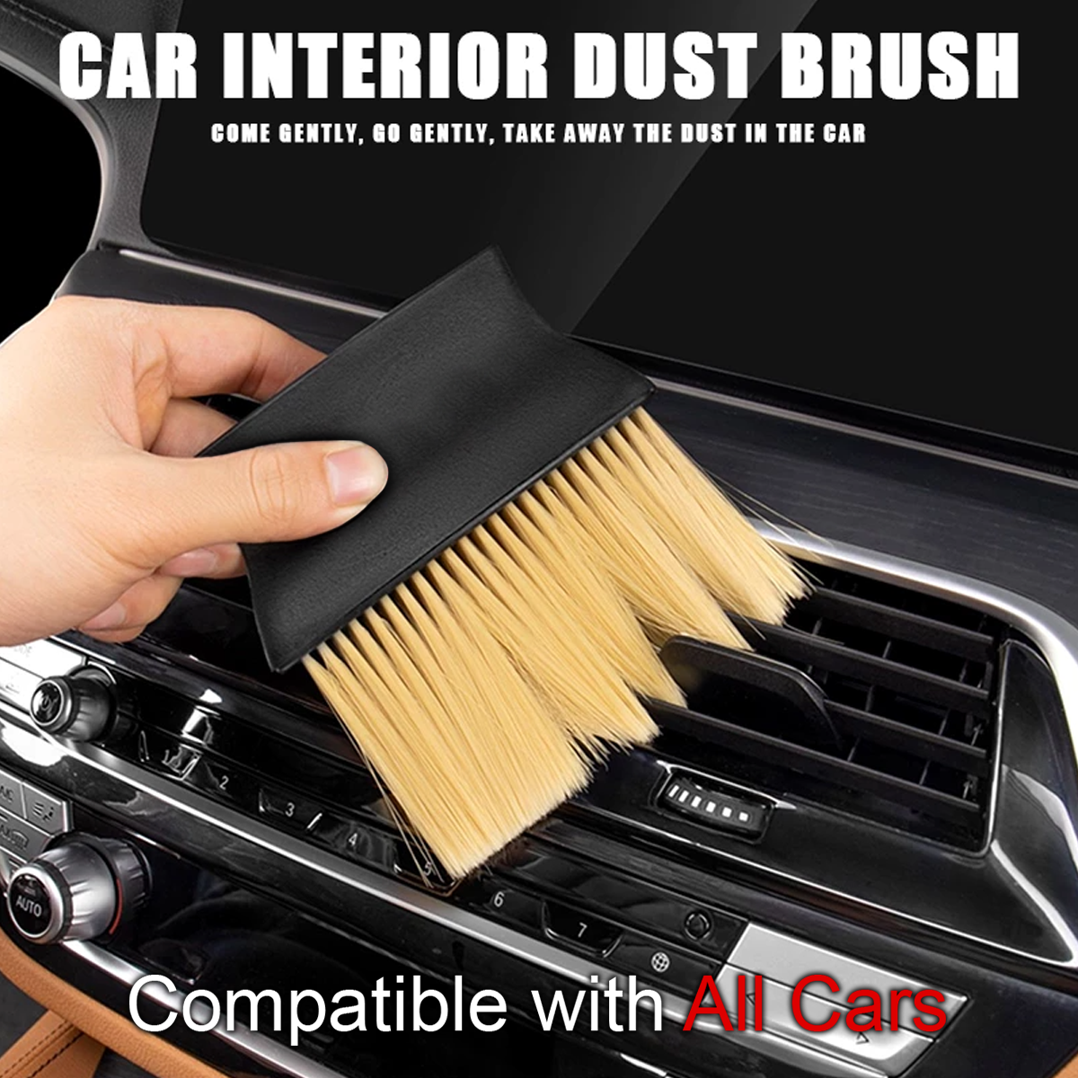 Car Cleaning Brushes Duster, Custom Fit For Your Cars, Soft Bristles Detailing Brush Dusting Tool for Automotive Dashboard, Air Conditioner Vents, Leather, Computer, Scratch Free