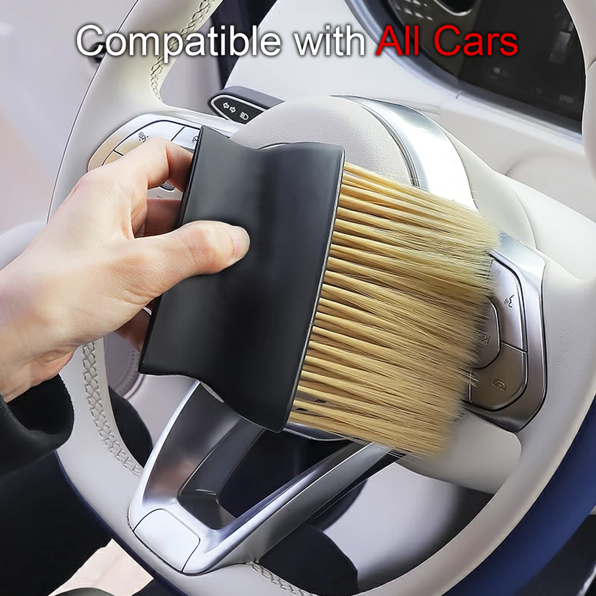 Car Cleaning Brushes Duster, Custom Fit For Your Cars, Soft Bristles Detailing Brush Dusting Tool for Automotive Dashboard, Air Conditioner Vents, Leather, Computer, Scratch Free