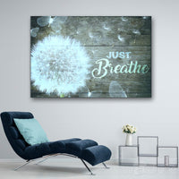 Thumbnail for Dandelion and Butterfly Just Breathe Canvas Print Wall Art - Matte Canvas 1