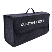Thumbnail for Custom Text For Soft Felt Car Bag Organizer, Compatible with All Cars, Folding Car Storage Box Non Slip Fireproof Car Trunk Organizer DE12990