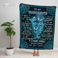 Thumbnail for Custom Blanket Blue Butterflies To My Granddaughter From Grandma - Gift For Granddaughter