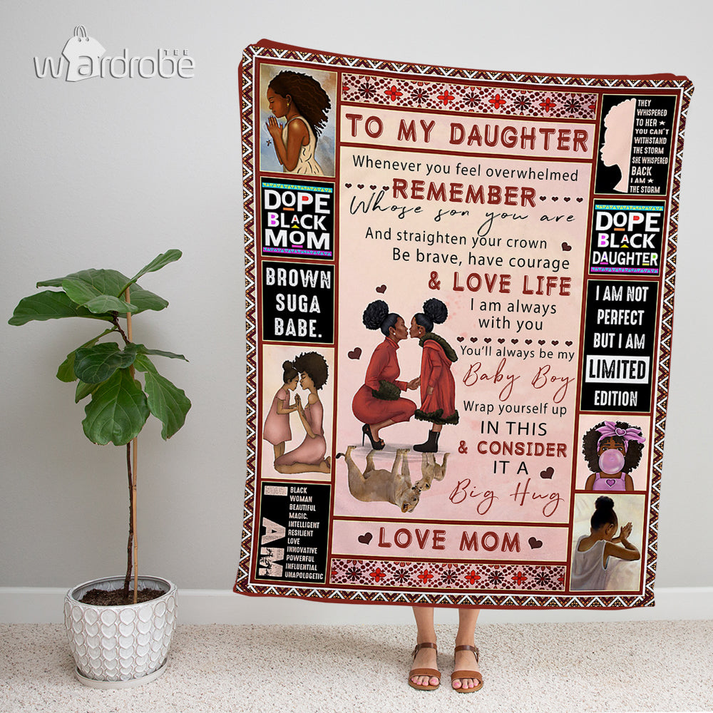 Custom Blanket Black Mom And Black Daughter - Gift For Daughter