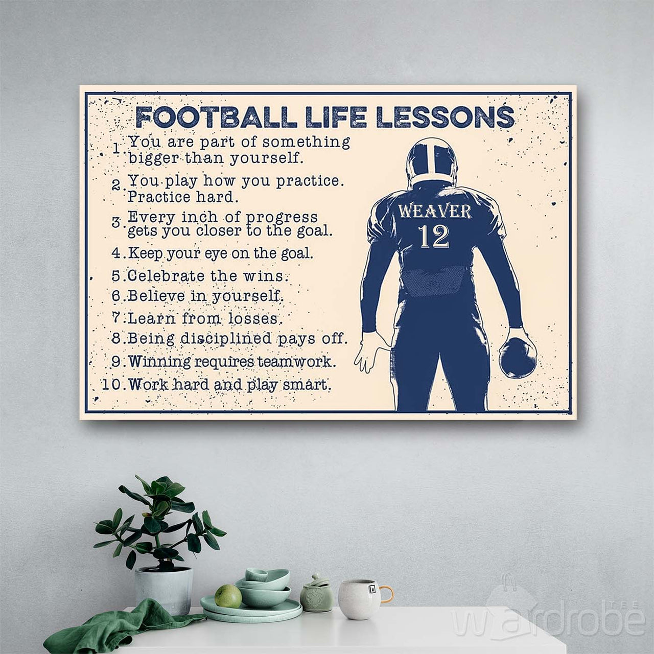 Custom Canvas Personalized gift for American Football Lover