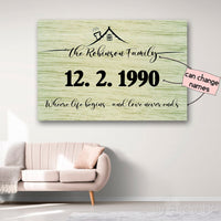Thumbnail for Personalized Family Name Quote Canvas Print Wall Art - Matte Canvas