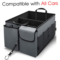 Thumbnail for Car Trunk Organizer - Collapsible, Custom fit for All Cars, Multi-Compartment Automotive SUV Car Organizer for Storage w/ Adjustable Straps - Car Accessories for Women and Men SU12993