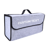 Thumbnail for Custom Text For Soft Felt Car Bag Organizer, Compatible with All Cars, Folding Car Storage Box Non Slip Fireproof Car Trunk Organizer VE12990