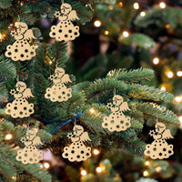 Thumbnail for 10-Pack 8cm Unfinished Wooden Cutouts: DIY Christmas Hanging Ornaments and Gift Tags for Xmas Tree Decor