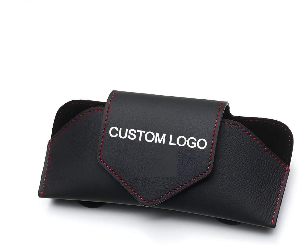 Custom Logo  Sunglasses Holder for Car, Car Sunglass Holder Eyeglasses Holder Leather Sun Glasses Protective Storage Case Holder for Vehicle Sun Shade