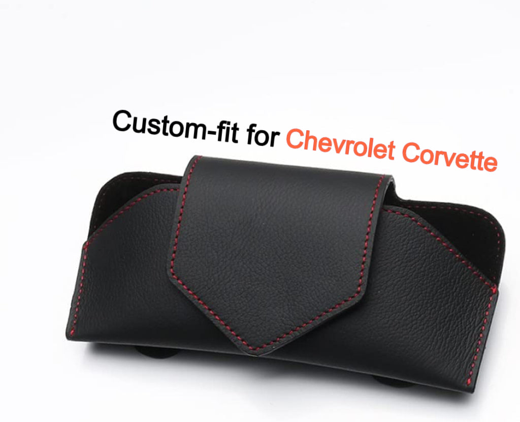 Sunglass Holder for Car Visor, Car Sunglass Holder Eyeglasses Holder Leather Sun Glasses Protective Storage Case Holder for Vehicle Sun Shade