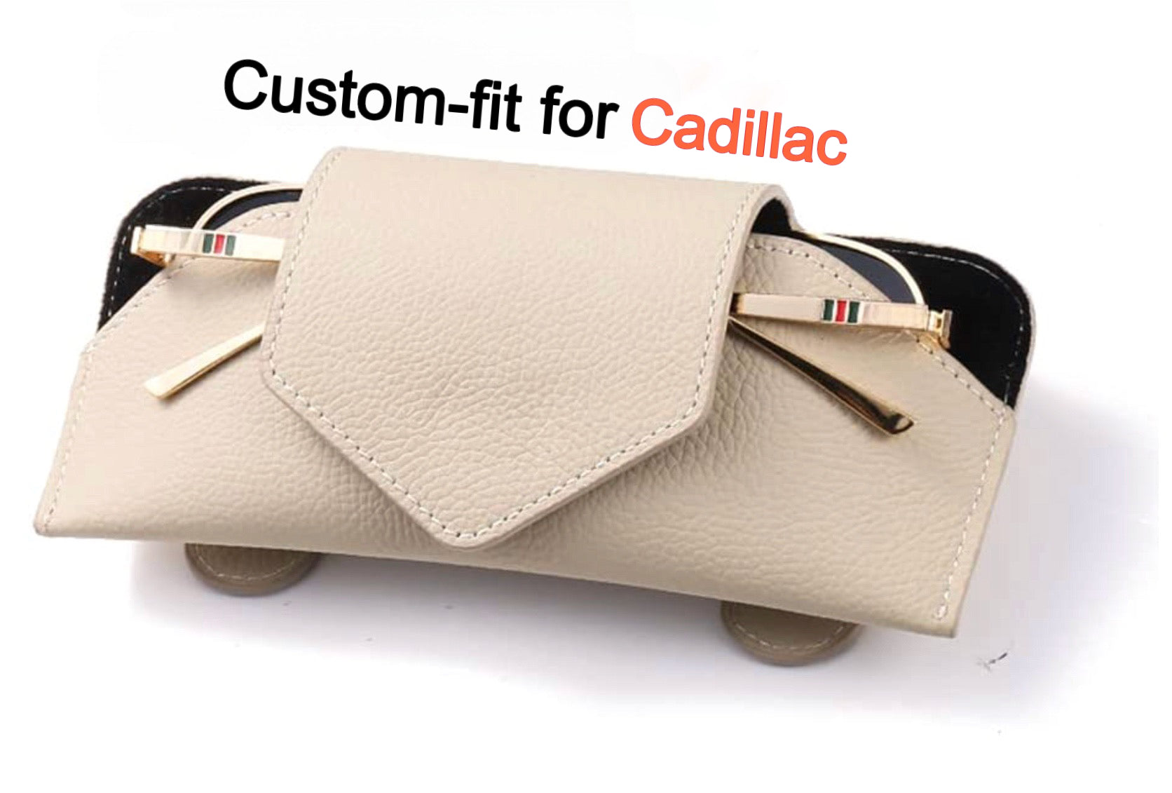 Sunglass Holder for Car Visor, Car Sunglass Holder Eyeglasses Holder Leather Sun Glasses Protective Storage Case Holder for Vehicle Sun Shade