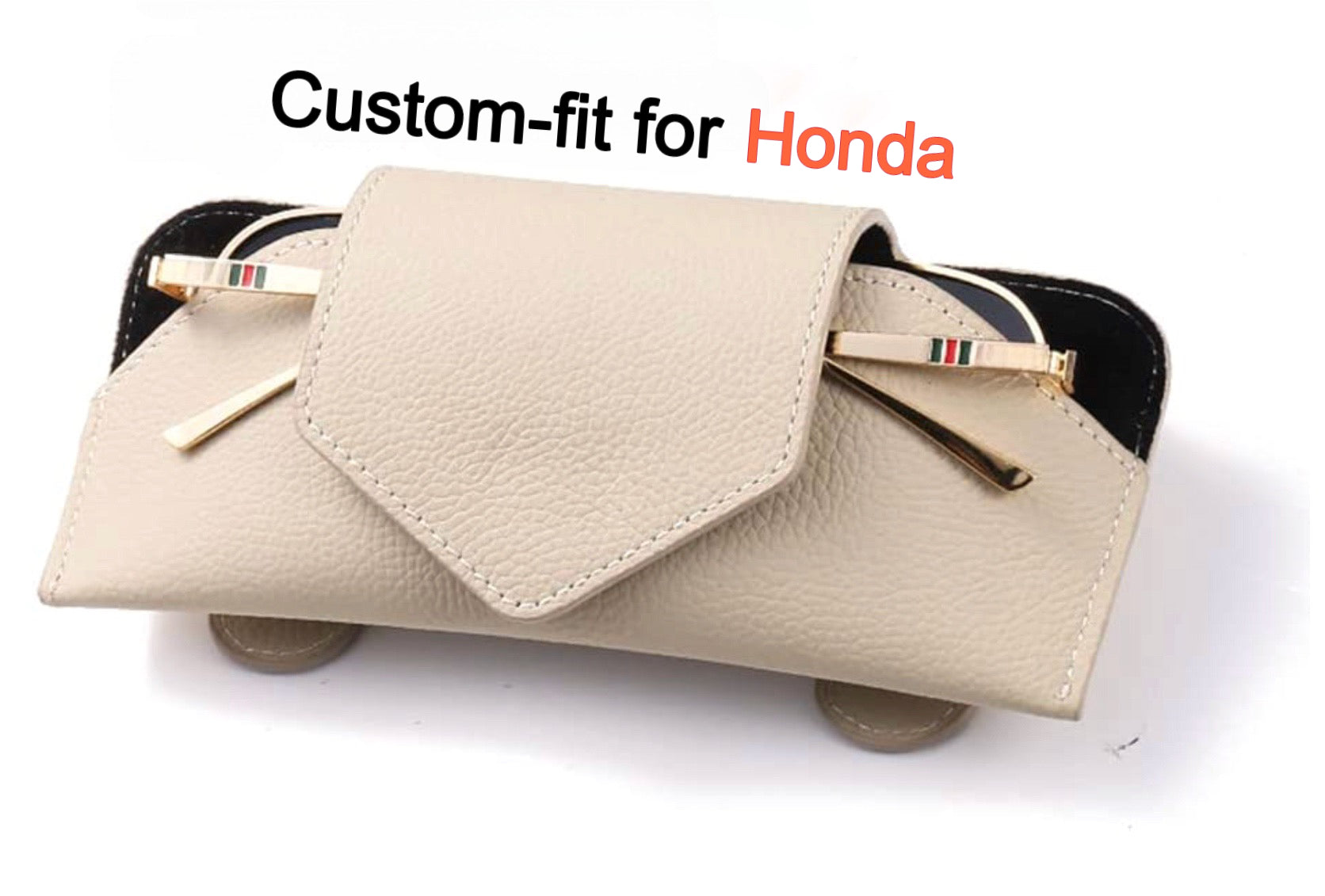 Sunglass Holder for Car Visor,  Car Sunglass Holder Eyeglasses Holder Leather Sun Glasses Protective Storage Case Holder for Vehicle Sun Shade
