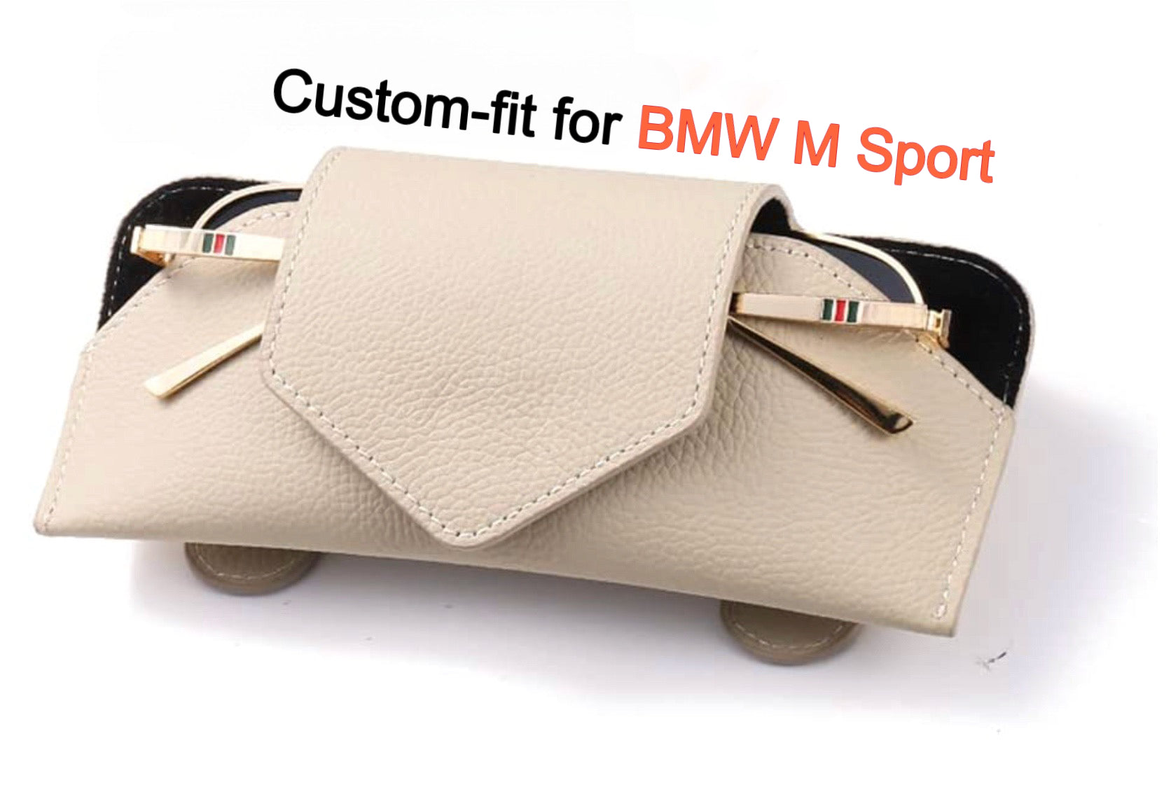 Sunglass Holder for Car Visor, Car Sunglass Holder Eyeglasses Holder Leather Sun Glasses Protective Storage Case Holder for Vehicle Sun Shade