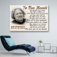 Thumbnail for Personalized Name And Photo In our Hearts Family Canvas Print Wall Art - Matte Canvas