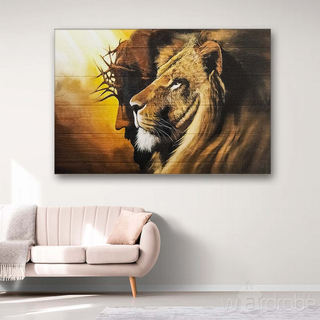 Custom Canvas Jesus And Lion Canvas