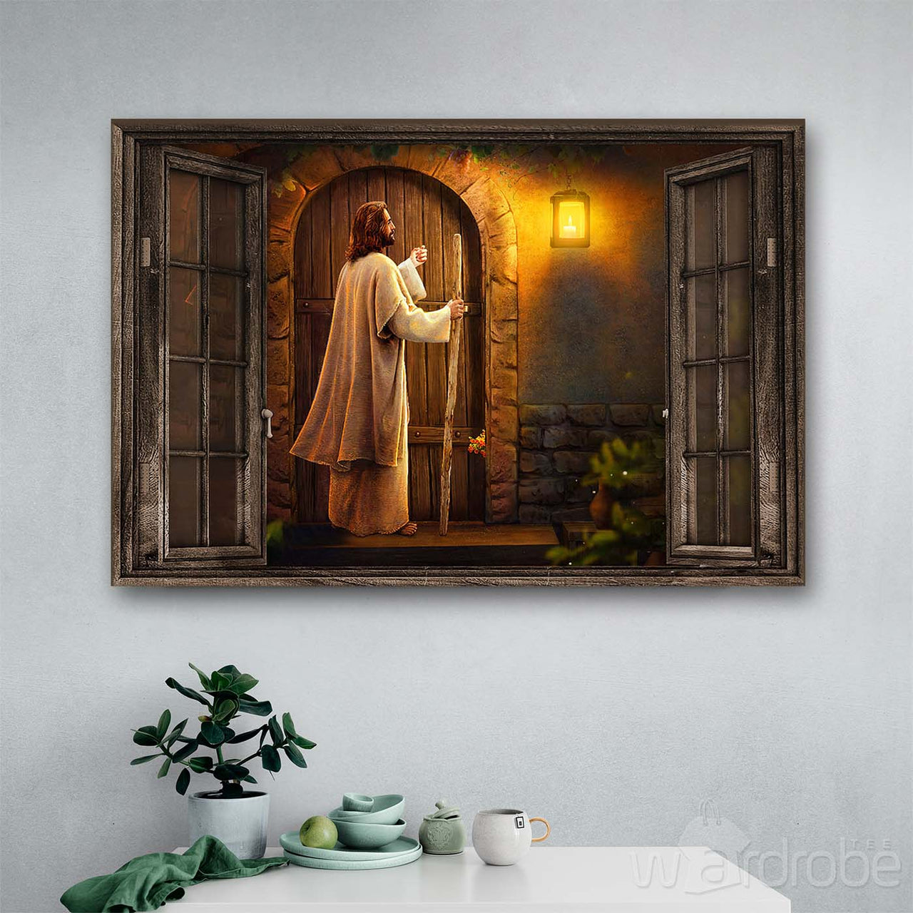 Custom Canvas Jesus knocks the door, Canvas Home - Gift For Men Women