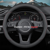 Thumbnail for Steering Wheel Cover for Men and Women, Custom fit for Jaguar, Leather Steering Wheel Cover, Universal Steering Wheel Cover for Cars, Vehicles, SUVs