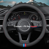 Thumbnail for Steering Wheel Cover for Men and Women, Custom fit for Jaguar, Leather Steering Wheel Cover, Universal Steering Wheel Cover for Cars, Vehicles, SUVs