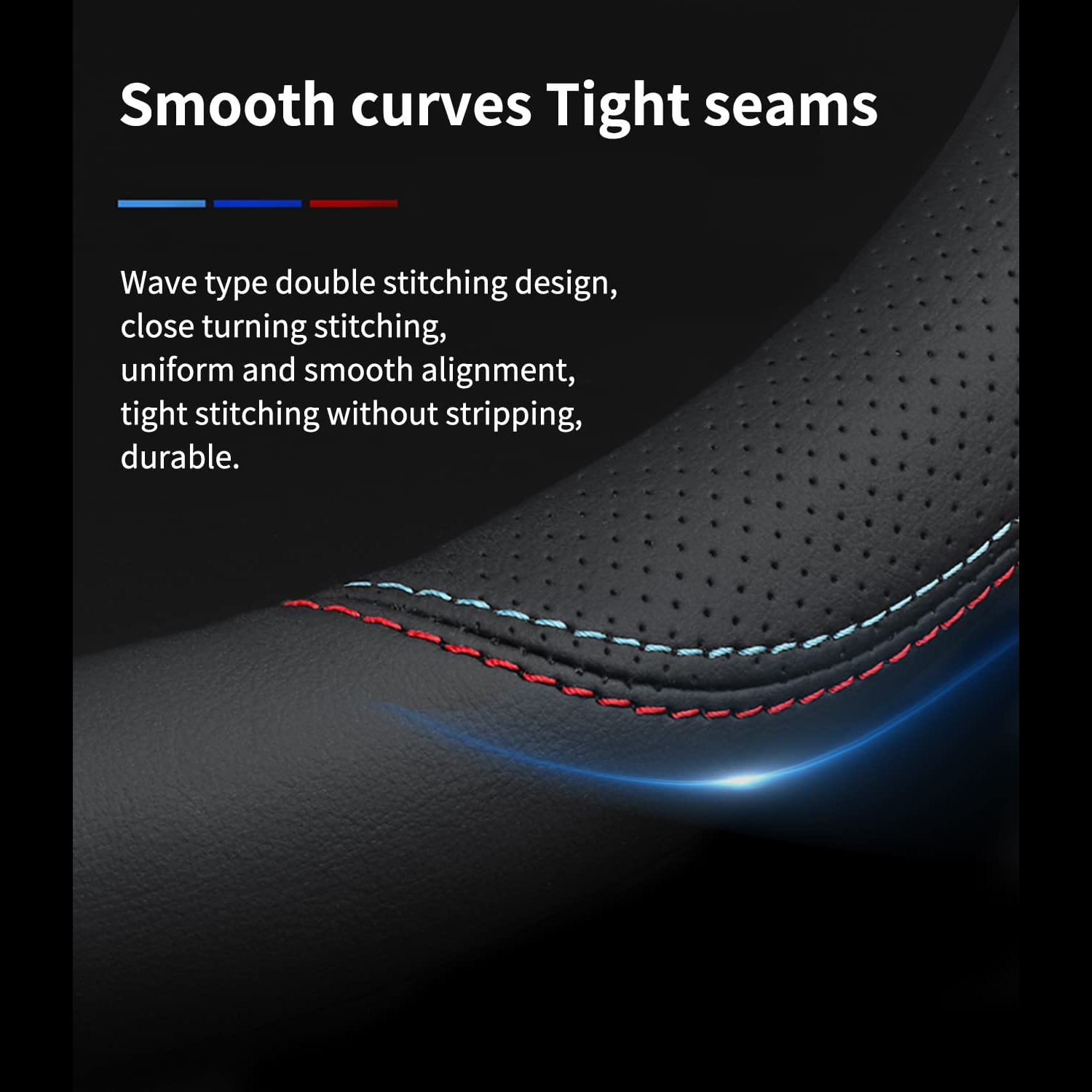 Steering Wheel Cover for Men and Women, Custom fit for Jaguar, Leather Steering Wheel Cover, Universal Steering Wheel Cover for Cars, Vehicles, SUVs