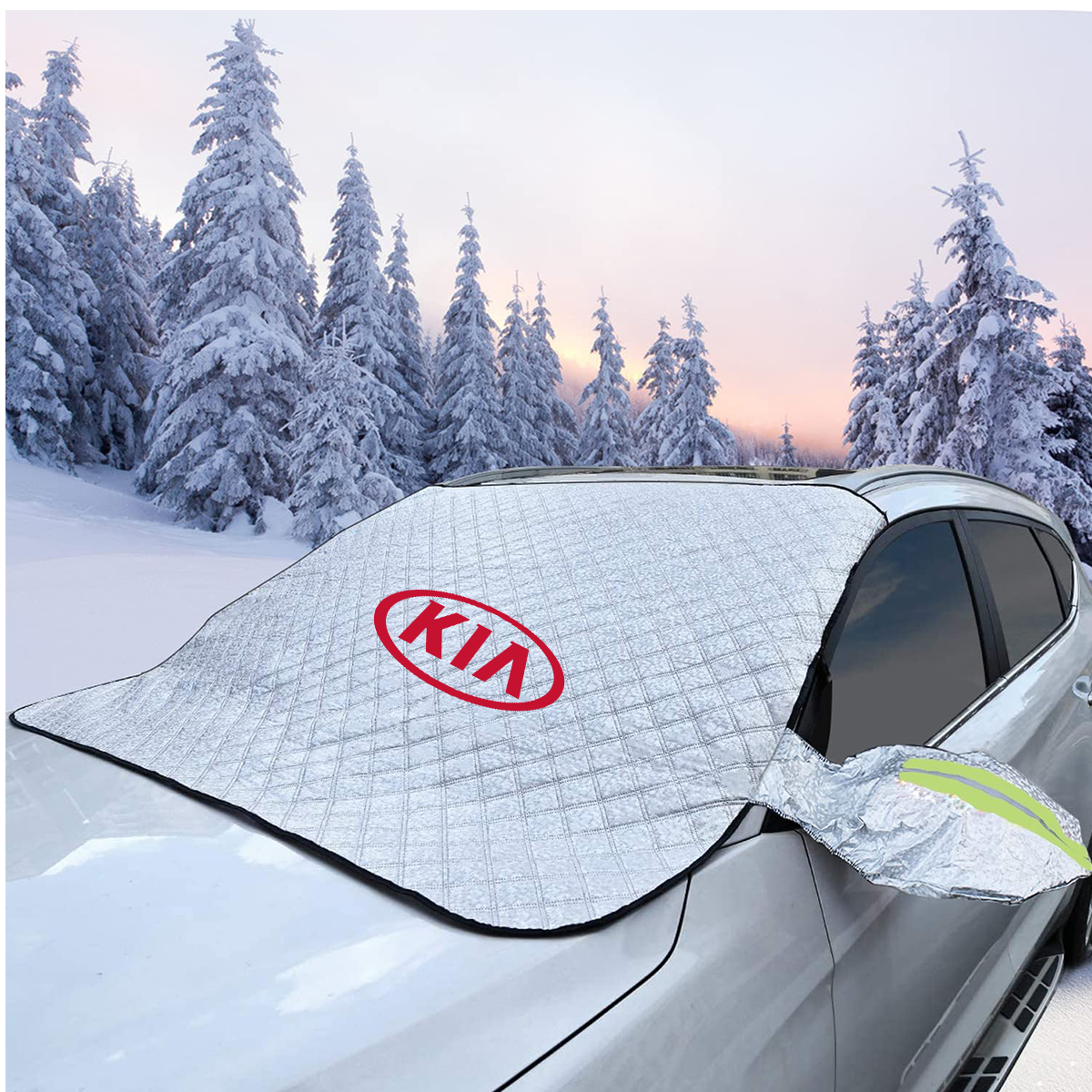 Windshield Cover for Ice and Snow, Custom fit for Car, Magnetic Windshield Cover, Water, Heat & Sag-Proof Car Windshield Snow Cover, Mirror Protector Windproof Sunshade Cover