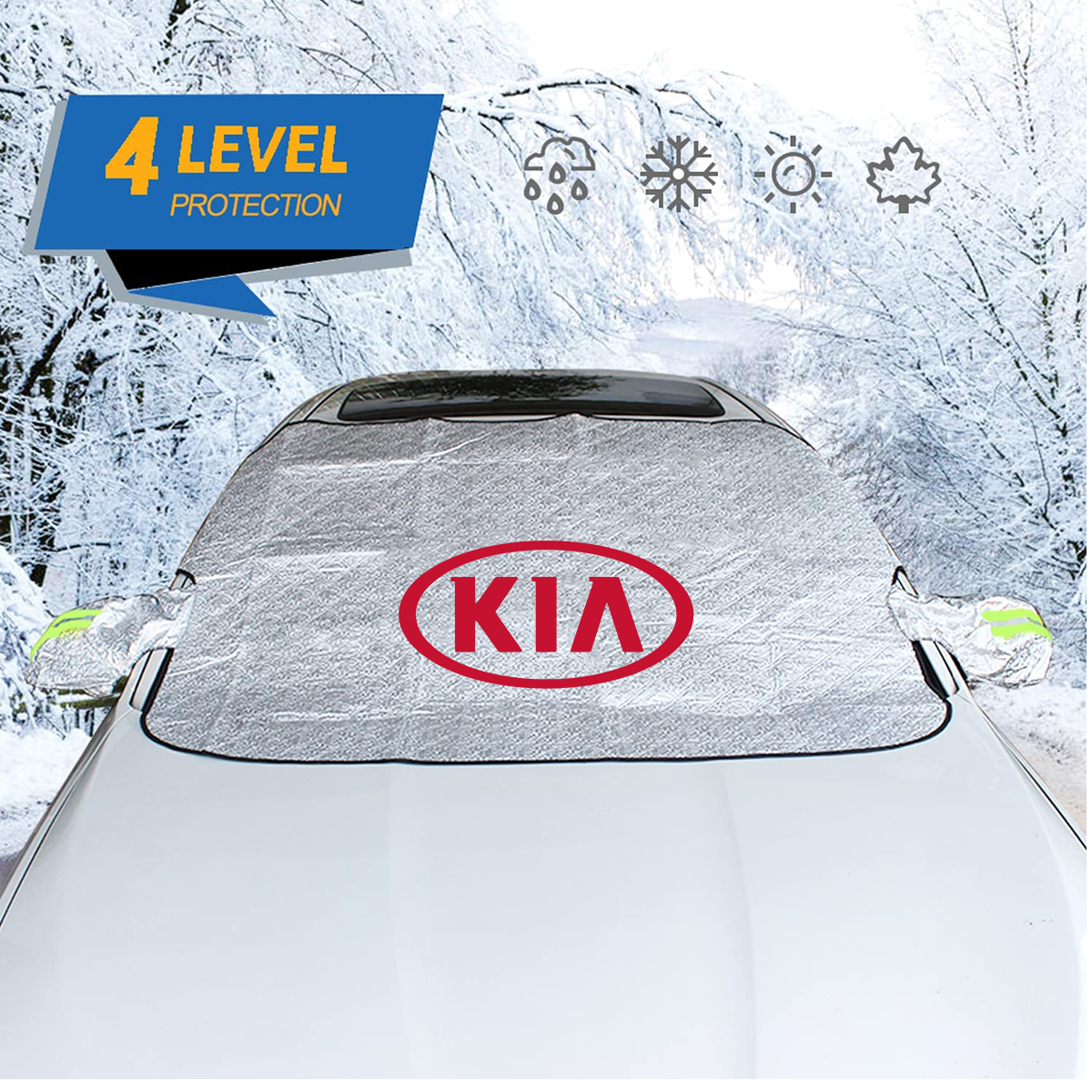Windshield Cover for Ice and Snow, Custom fit for Car, Magnetic Windshield Cover, Water, Heat & Sag-Proof Car Windshield Snow Cover, Mirror Protector Windproof Sunshade Cover