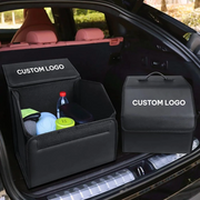 Custom Logo Foldable Trunk Storage Luggage Organizer Box, SUV Trunk Organizer Van Cargo Carrier Caddy for Shopping, Camping Picnic, Home Garage