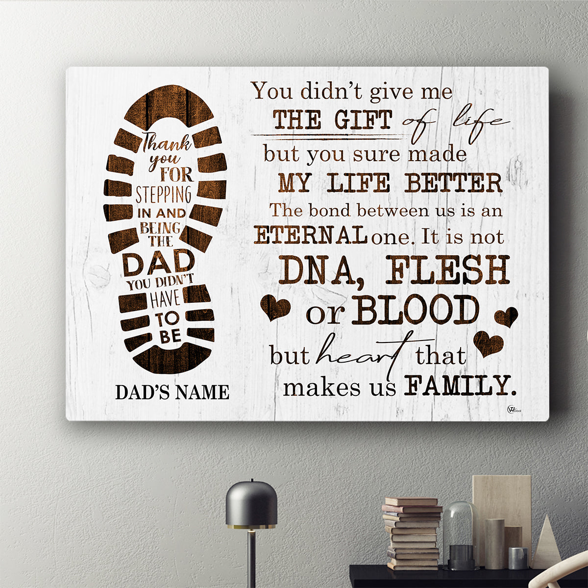 Personalized Custom Name You Didn't Give Us The Gift Of Life Canvas Print Wall Gift For Dad Daddy Father Day