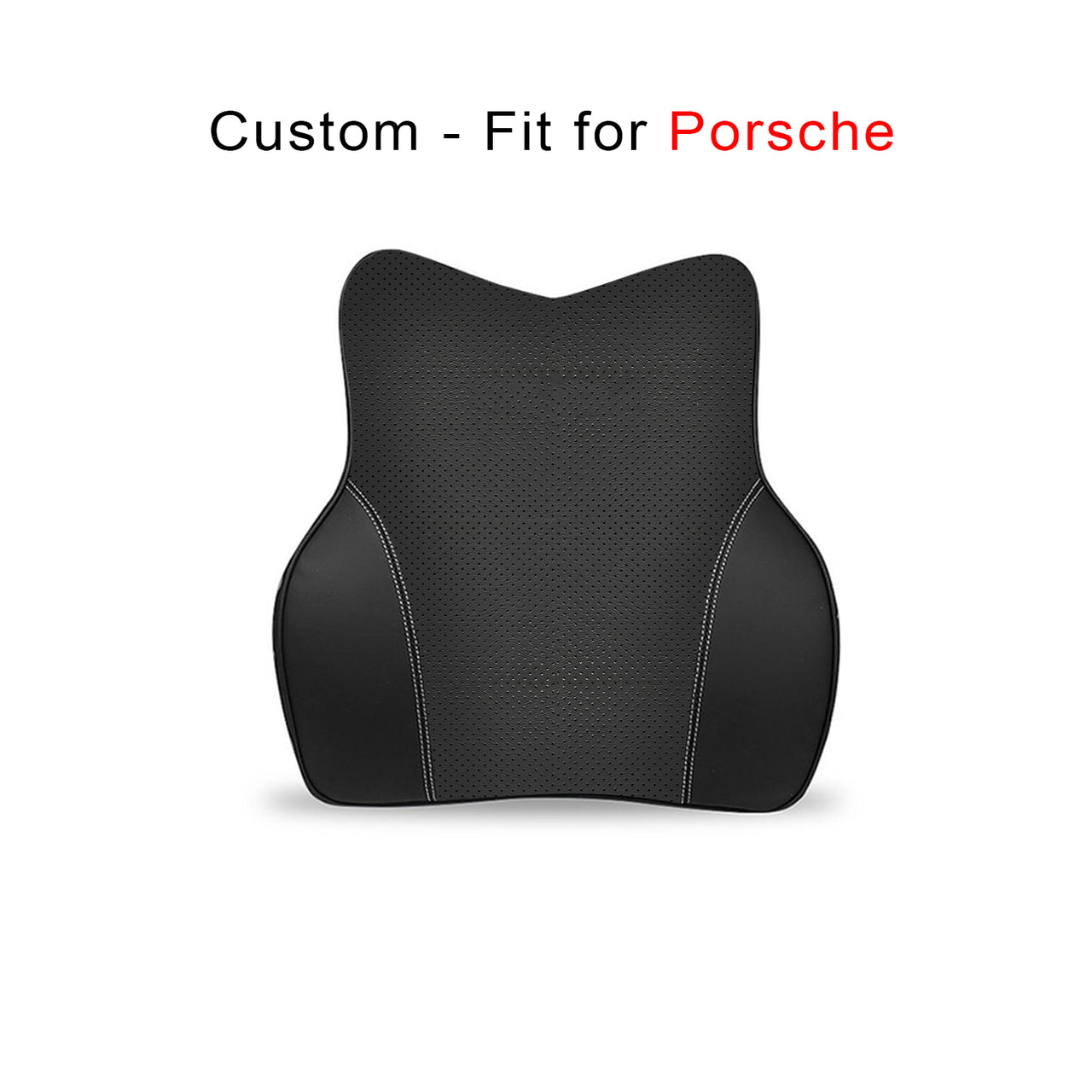 Car Headrest Neck Pillow and Lumbar Support Back Cushion Kit, Memory Foam Erognomic, Custom fit for Porsche