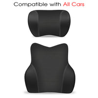 Thumbnail for Car Headrest Neck Pillow and Lumbar Support Back Cushion Kit, Custom Fit For Your Cars, Memory Foam Erognomic, Car Accessories PF13992