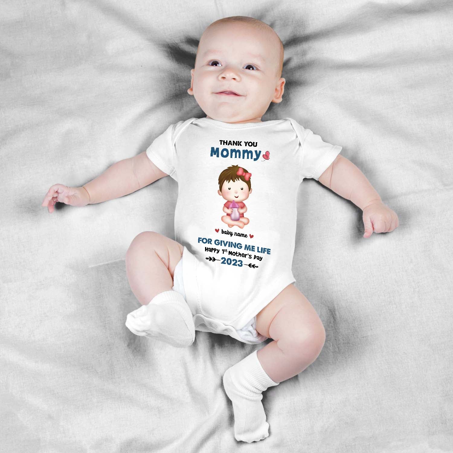 Personalized Custom Baby Name Thank You Mommy For Giving Me Life Happy Mother Day Gift For Mom Mommy Mother Day