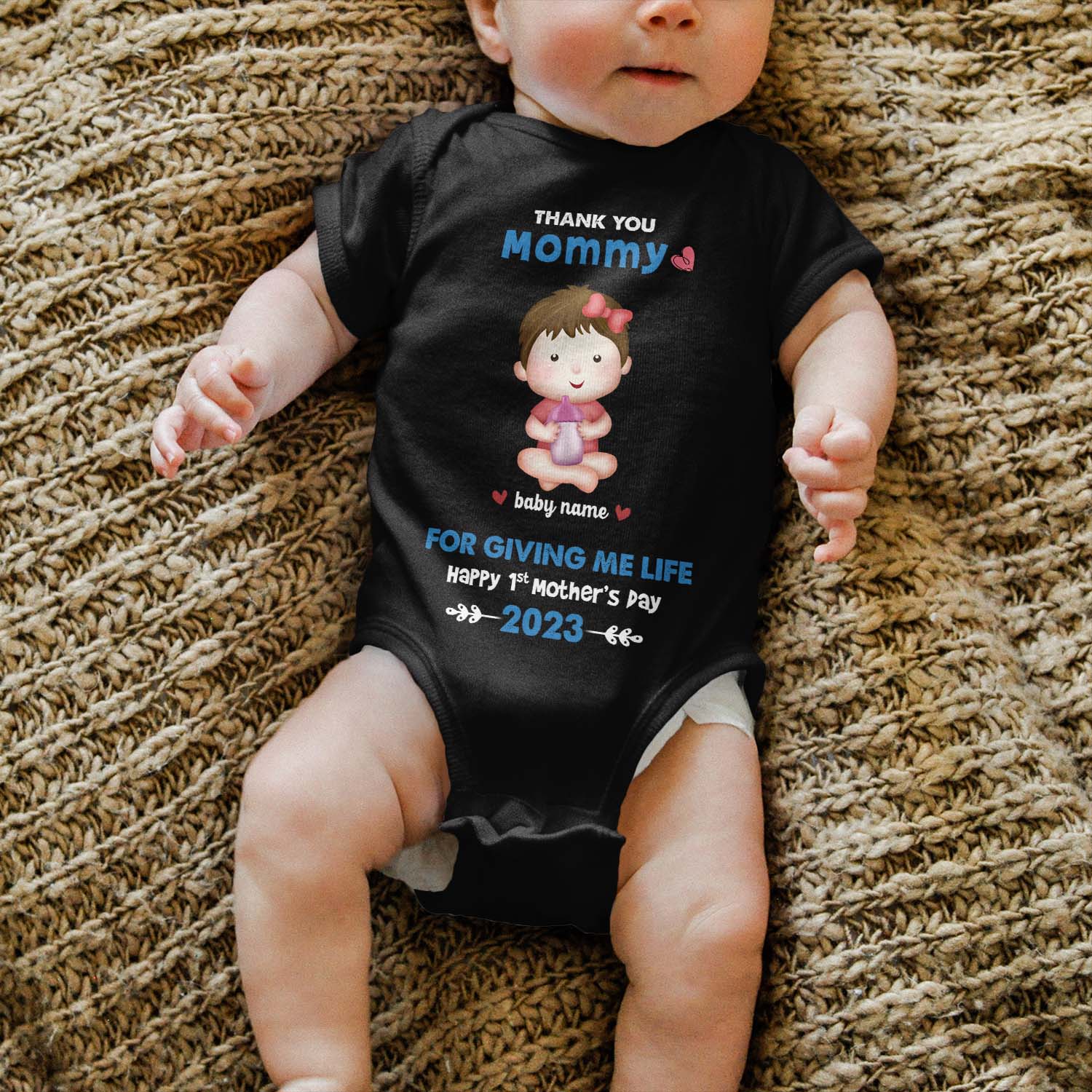 Personalized Custom Baby Name Thank You Mommy For Giving Me Life Happy Mother Day Gift For Mom Mommy Mother Day