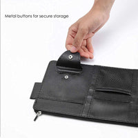 Thumbnail for Car Sun Visor Organizer - Auto Interior Accessories Pocket Organizer, Insurance and Registration Wallet Storage Pouch for Cars - Cards, Pens, Sunglasses and Document Holder