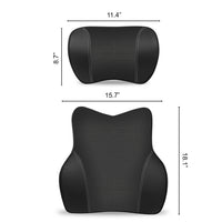 Thumbnail for Car Headrest Neck Pillow and Lumbar Support Back Cushion Kit, Memory Foam Erognomic, Custom fit for Porsche