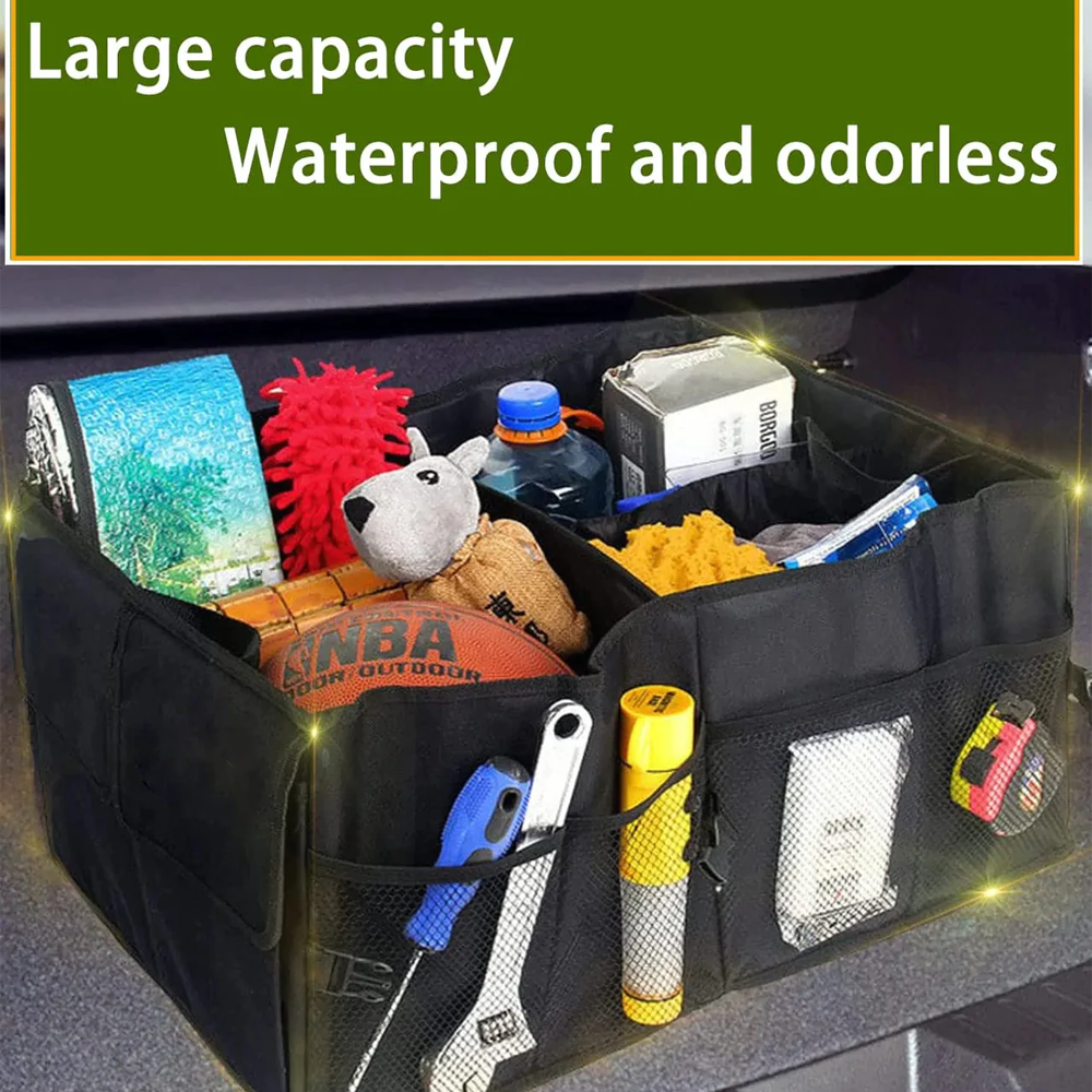 Custom Text For Car Trunk Organizer, Compatible with All Cars, Foldable Car Trunk Storage Box, Storage Bag, Waterproof, Dust-proof, Stain-Resistant DA12997