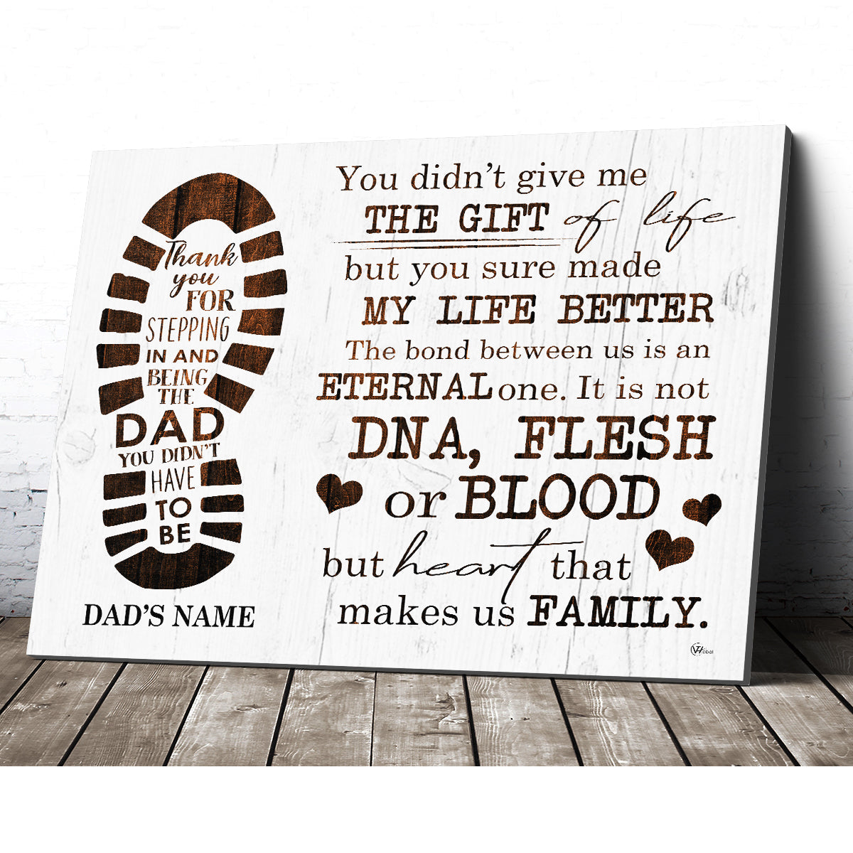 Personalized Custom Name You Didn't Give Us The Gift Of Life Canvas Print Wall Gift For Dad Daddy Father Day