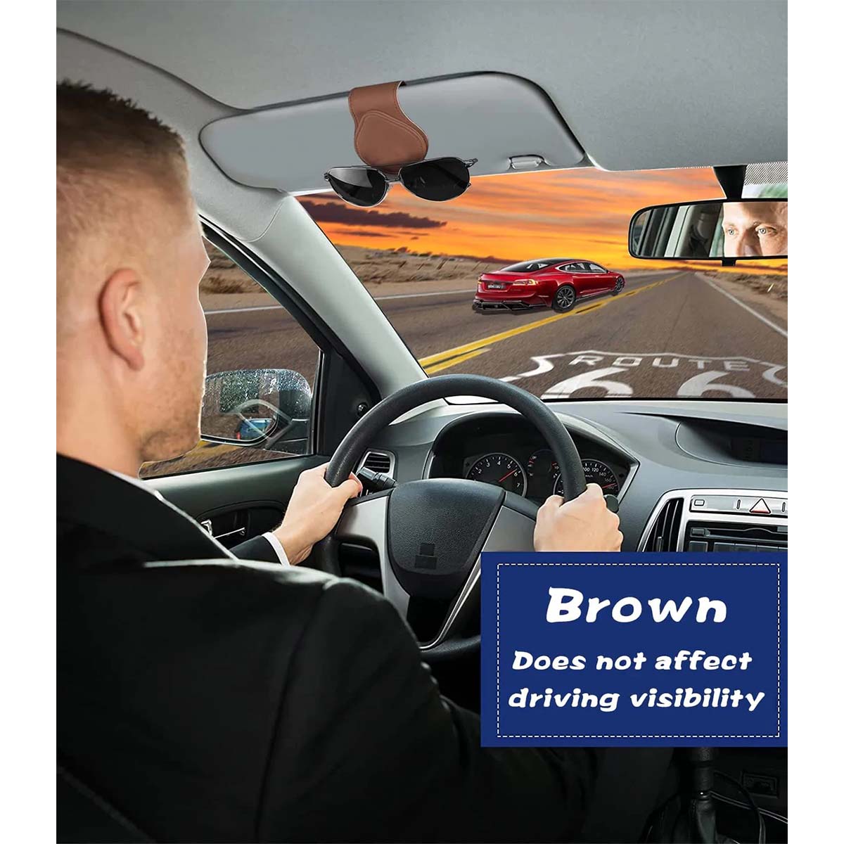 Car Sunglasses Holder, Custom Fit For Your Cars, Magnetic Leather Glasses Frame 2024 Update KO13995