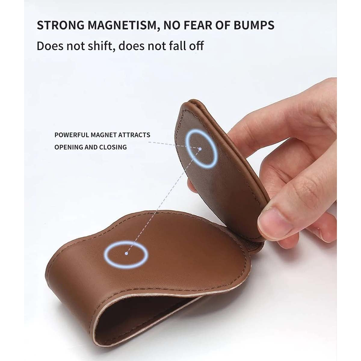 Car Sunglasses Holder, Custom Fit For Your Cars, Magnetic Leather Glasses Frame 2024 Update KO13995