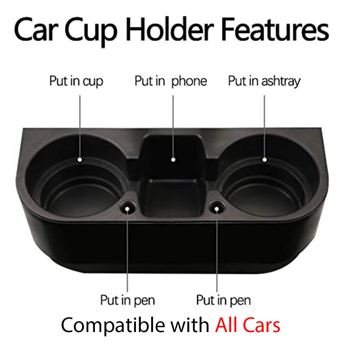 Cup Holder Portable Multifunction Vehicle Seat Cup Cell Phone Drinks Holder Box Car Interior Organizer, Compatible with All Cars, Car Accessories AC11995