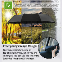 Thumbnail for Umbrella for All Cars, 10 Ribs Umbrella Windproof Automatic Folding Umbrella, One-handed use, Rain and Sun Protection, Car Accessories HA13993
