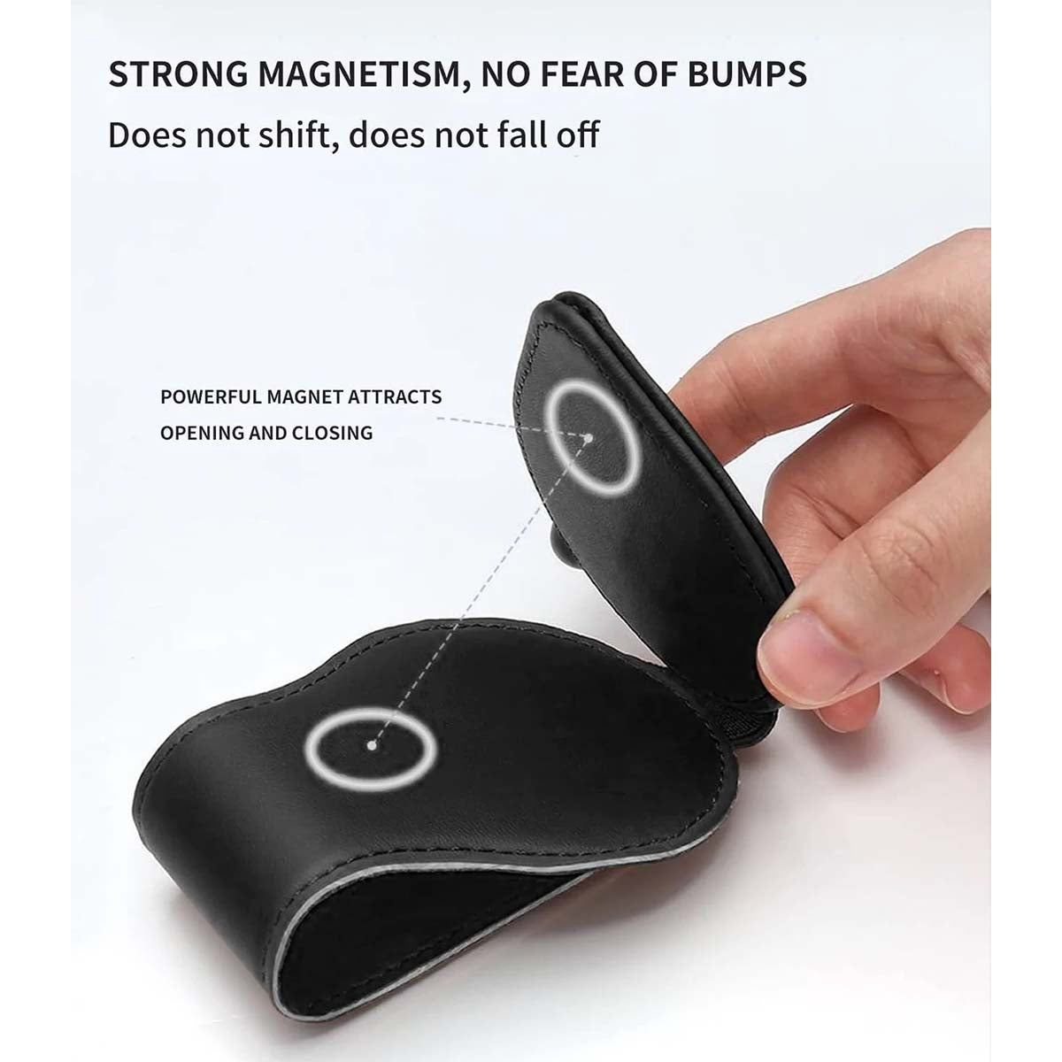 Car Sunglasses Holder, Custom Fit For Your Cars, Magnetic Leather Glasses Frame 2024 Update KO13995